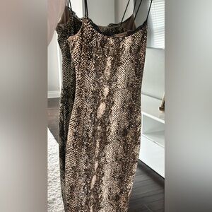 Animal print midi dress